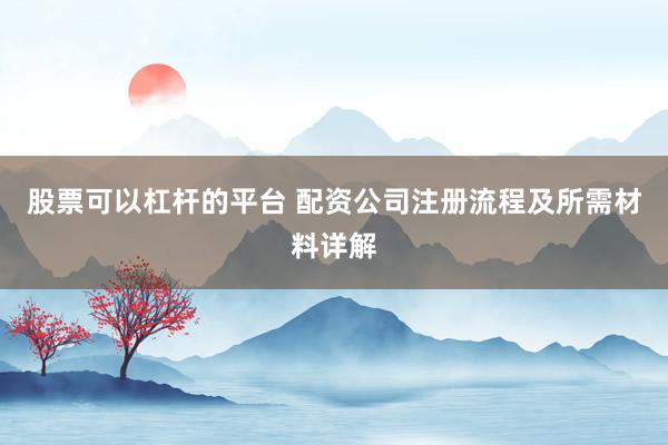 股票可以杠杆的平台 配资公司注册流程及所需材料详解