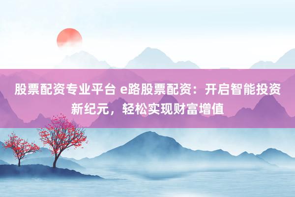 股票配资专业平台 e路股票配资：开启智能投资新纪元，轻松实现财富增值