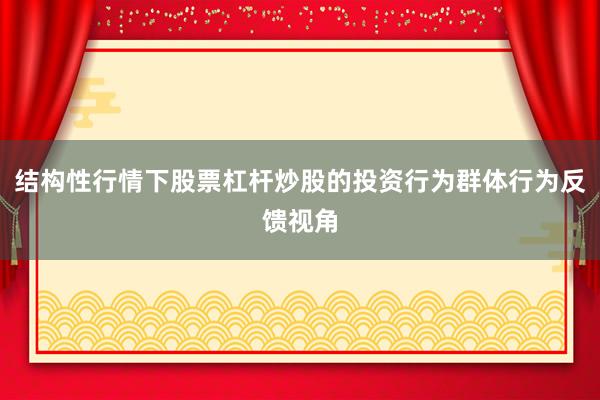 结构性行情下股票杠杆炒股的投资行为群体行为反馈视角