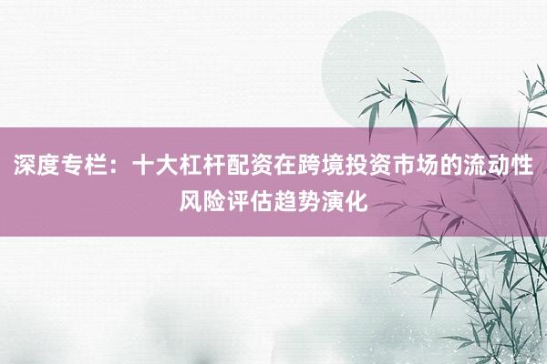 深度专栏：十大杠杆配资在跨境投资市场的流动性风险评估趋势演化